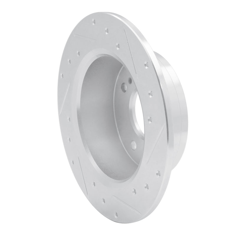 R1 Concepts R1 1979-1981 Nissan Maxima Rear Left Drilled & Slotted Silver Brake Rotor