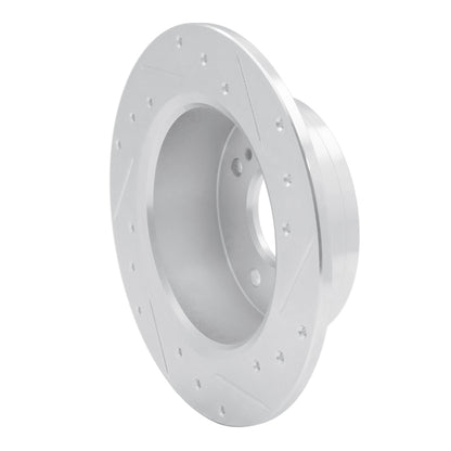 R1 Concepts R1 1979-1981 Nissan Maxima Rear Left Drilled & Slotted Silver Brake Rotor
