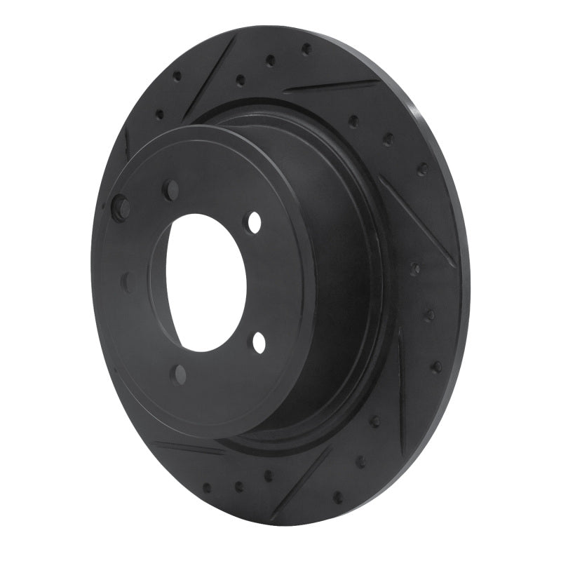 R1 Concepts R1 07-17 Chrysler 200 Rear Left Drilled & Slotted Black Brake Rotor