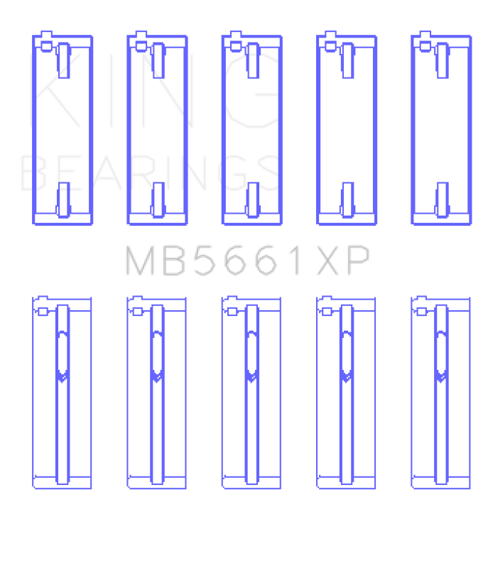 King Engine Bearings Audi/VW Adz/Awt/Apk/Bhp/Bpy/Aks (Size +0.50mm) Main Bearing Set