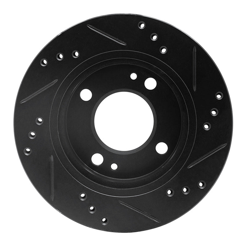 R1 Concepts R1 14-15 Mitsubishi Mirage Front Left Drilled & Slotted Black Brake Rotor