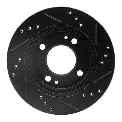 R1 Concepts R1 14-15 Mitsubishi Mirage Front Left Drilled & Slotted Black Brake Rotor