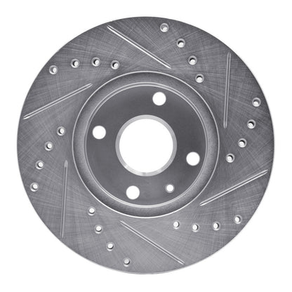 R1 Concepts R1 1990-2003 Ford Escort Front Left Drilled & Slotted Silver Brake Rotor