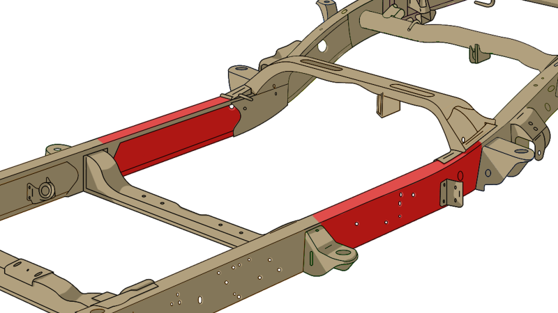 RustBuster Rust Buster 1999-2006 Chevy & GMC Trucks Center Rear Frame Repair Kit - Left
