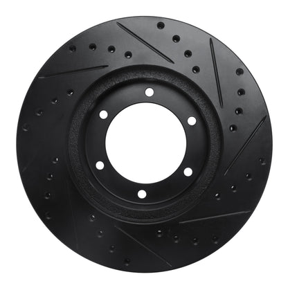 R1 Concepts R1 91-98 Toyota 4Runner Front Left Drilled & Slotted Black Brake Rotor