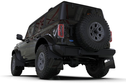 Rally Armor 21-25 Ford Bronco (Steel Bmpr - NO Rptr/Sprt - NO RR/RB) Blk Mud Flap w/Red Logo