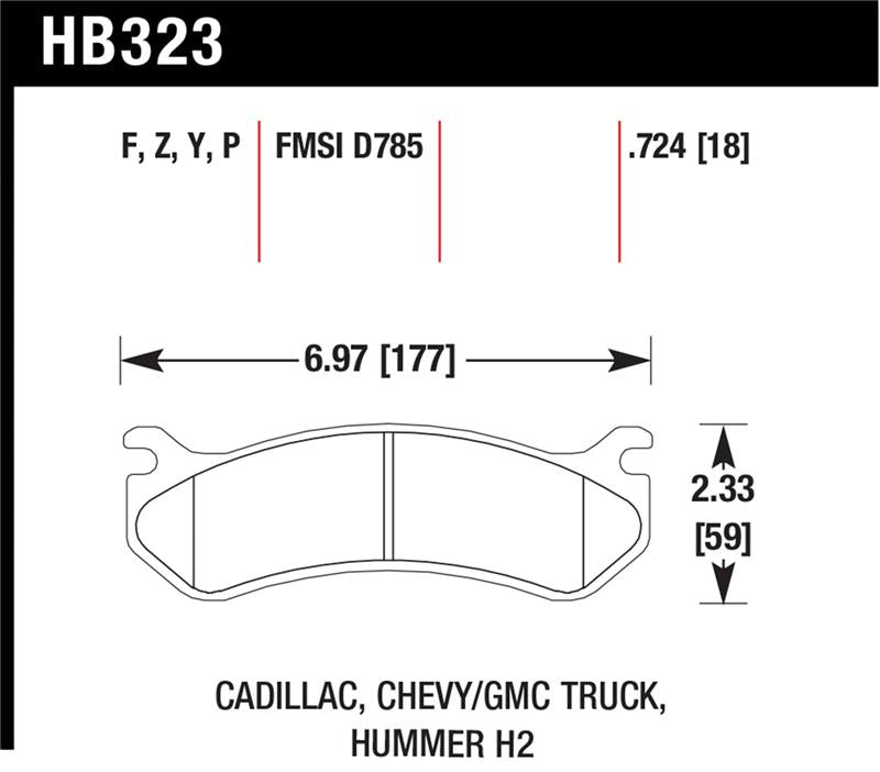 Hawk Performance Hawk 06 Chevy Avalanche 2500 / GMC Truck / Hummer Super Duty Street Rear Brake Pads