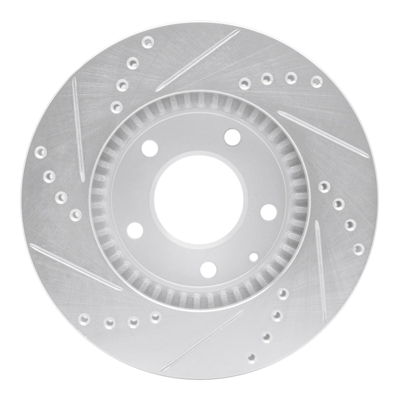 R1 Concepts R1 95-06 Mazda Millenia Front Right Drilled & Slotted Silver Brake Rotor