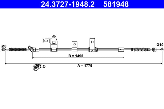 BOSCH 1987482245 Parking Brake Cable Pull