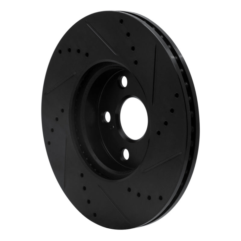 R1 Concepts R1 08-19 Pontiac Vibe Front Left Drilled & Slotted Black Brake Rotor