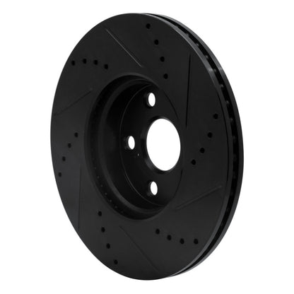 R1 Concepts R1 08-19 Pontiac Vibe Front Left Drilled & Slotted Black Brake Rotor