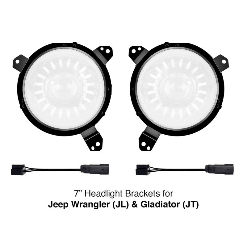 XKGLOW XK Glow Universal Fog Light Mounting Brackets for Jeep Wrangler JL and Gladiator JT Models 4In