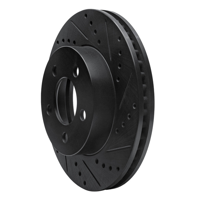 R1 Concepts R1 02-07 Jeep Liberty Front Right Drilled & Slotted Black Brake Rotor
