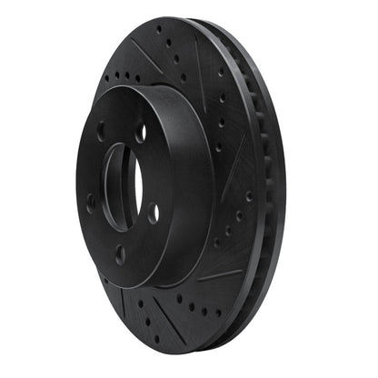 R1 Concepts R1 02-07 Jeep Liberty Front Right Drilled & Slotted Black Brake Rotor