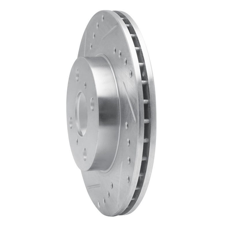 R1 Concepts R1 93-02 Chevrolet Prizm Front Left Drilled & Slotted Silver Brake Rotor
