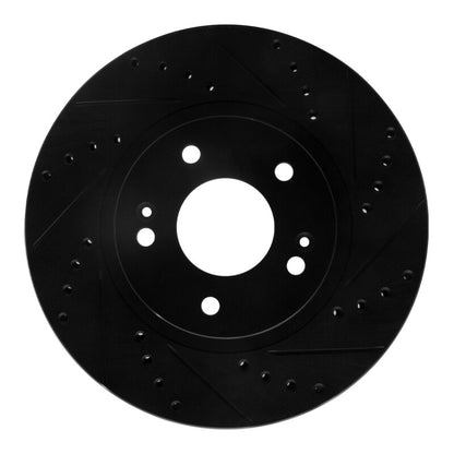 R1 Concepts R1 01-06 Hyundai Santa Fe Front Right Drilled & Slotted Black Brake Rotor