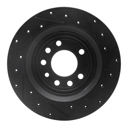 R1 Concepts R1 08-11 Saab 9-3 Rear Left Drilled & Slotted Black Brake Rotor