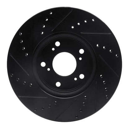 R1 Concepts R1 13-22 Honda Accord Coupe Front Right Drilled & Slotted Black Brake Rotor