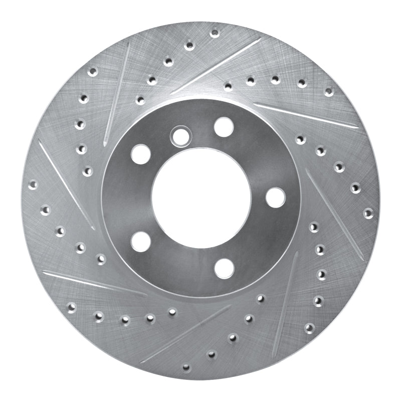 R1 Concepts R1 07-21 BMW 228I xDrive Front Left Drilled & Slotted Silver Brake Rotor