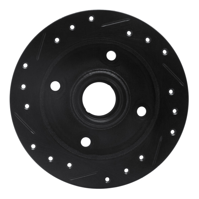 R1 Concepts R1 1987-1994 Mazda 323 Rear Right Drilled & Slotted Black Brake Rotor