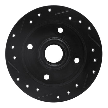 R1 Concepts R1 1987-1994 Mazda 323 Rear Right Drilled & Slotted Black Brake Rotor