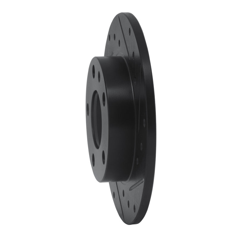 R1 Concepts R1 02-06 Audi A4 Quattro Rear Right Drilled & Slotted Black Brake Rotor