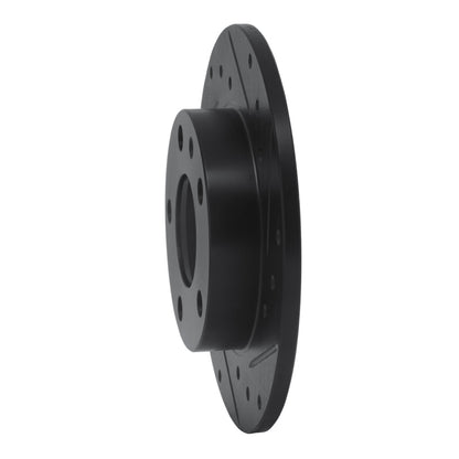 R1 Concepts R1 02-06 Audi A4 Quattro Rear Right Drilled & Slotted Black Brake Rotor
