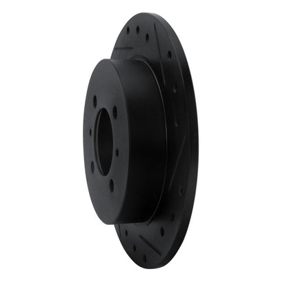 R1 Concepts R1 91-94 Nissan Sentra Rear Right Drilled & Slotted Black Brake Rotor