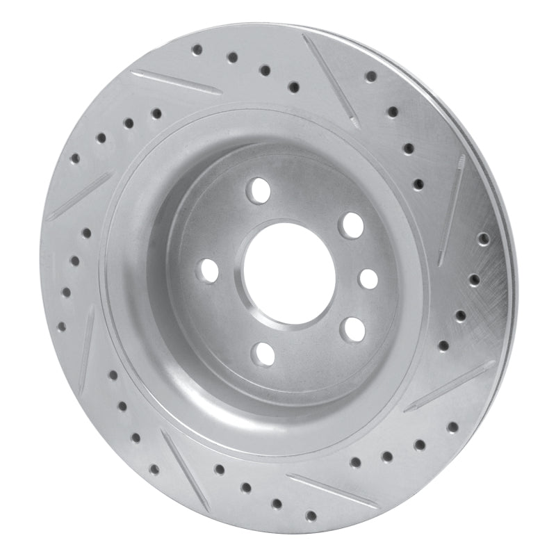 R1 Concepts R1 10-17 Volvo XC60 Rear Left Drilled & Slotted Silver Brake Rotor
