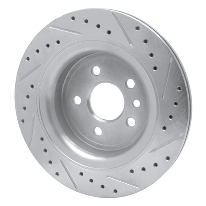 R1 Concepts R1 10-17 Volvo XC60 Rear Left Drilled & Slotted Silver Brake Rotor