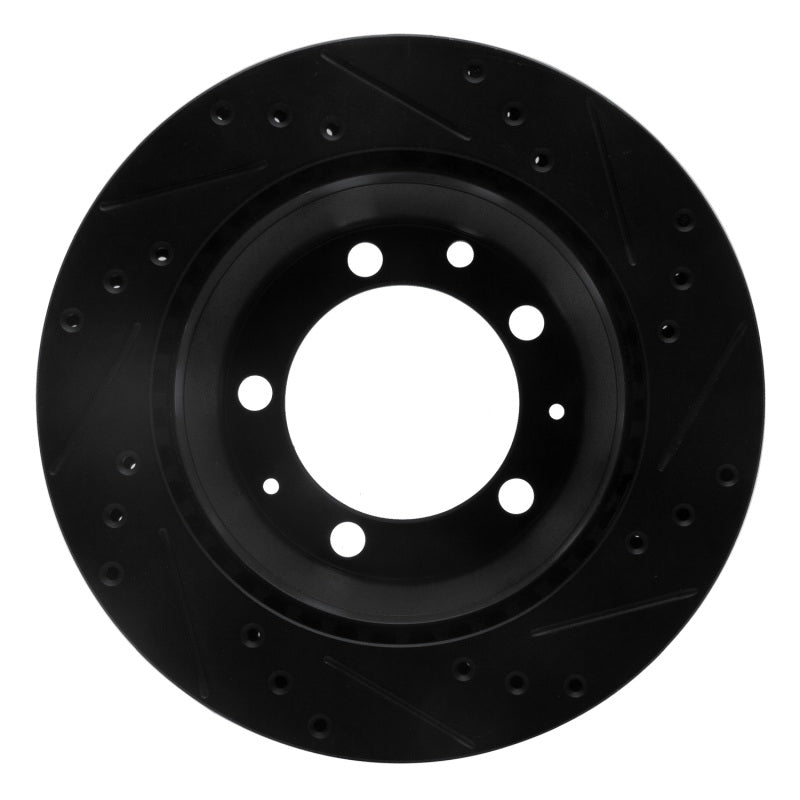R1 Concepts R1 87-89 Porsche 944 Except Turbo Rear Left Drilled & Slotted Black Brake Rotor
