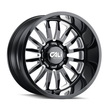 Cali Off-Road 9110 Summit 22x12 / 8x180 BP / -51mm Offset / 124.1mm Hub Gloss Black Milled Wheel