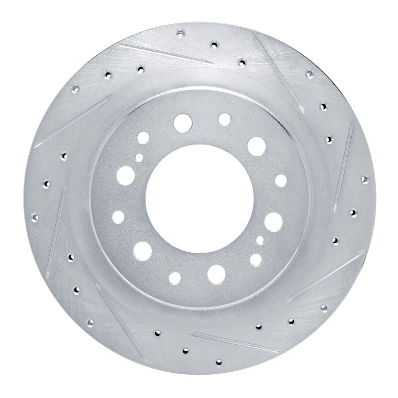 R1 Concepts R1 2022-2025 Lexus GX550 Rear Right Drilled & Slotted Silver Brake Rotor