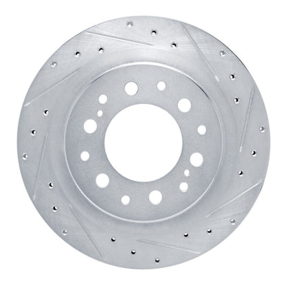 R1 Concepts R1 2022-2025 Lexus GX550 Rear Right Drilled & Slotted Silver Brake Rotor