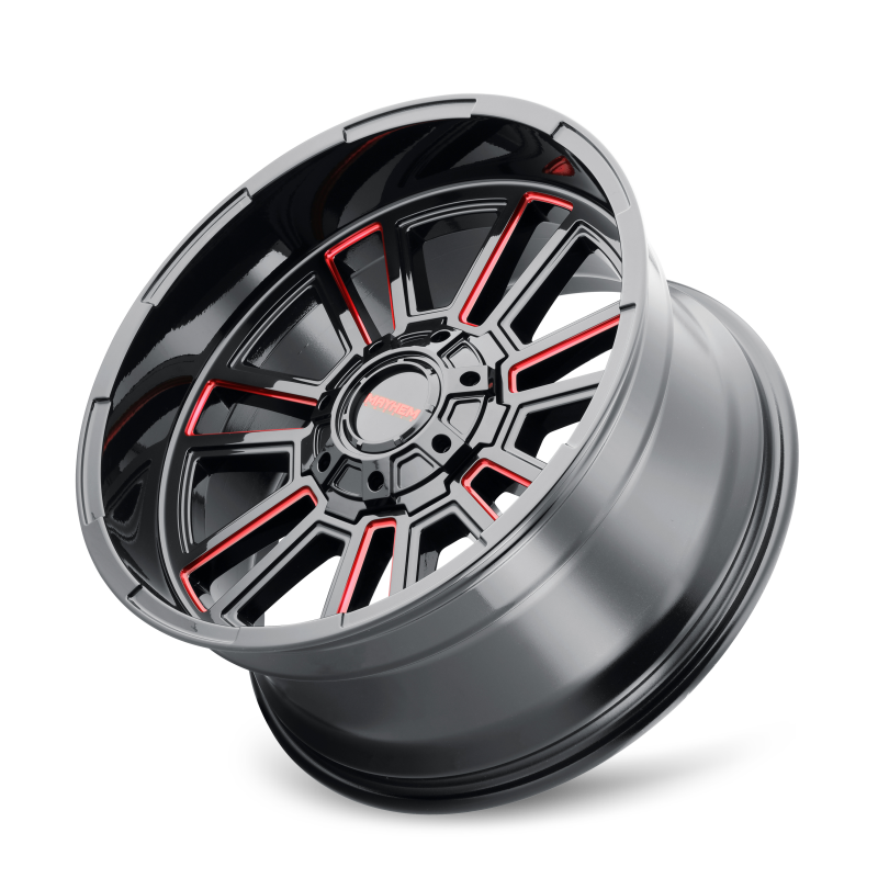 Mayhem 8115 Apollo 20x9 / 8x170 BP / 0mm Offset / 125.2mm Hub Black w/ Prism Red Wheel