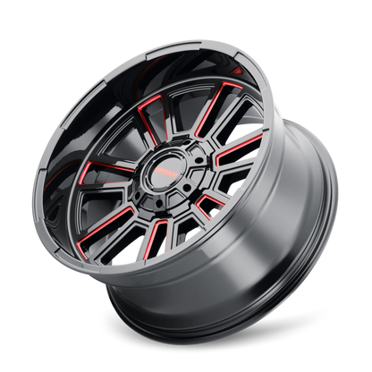 Mayhem 8115 Apollo 20x9 / 8x170 BP / 0mm Offset / 125.2mm Hub Black w/ Prism Red Wheel