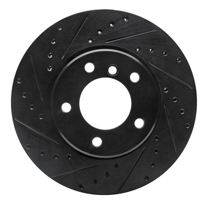 R1 Concepts R1 04-10 BMW 525i (Mexico) Front Left Drilled & Slotted Black Brake Rotor
