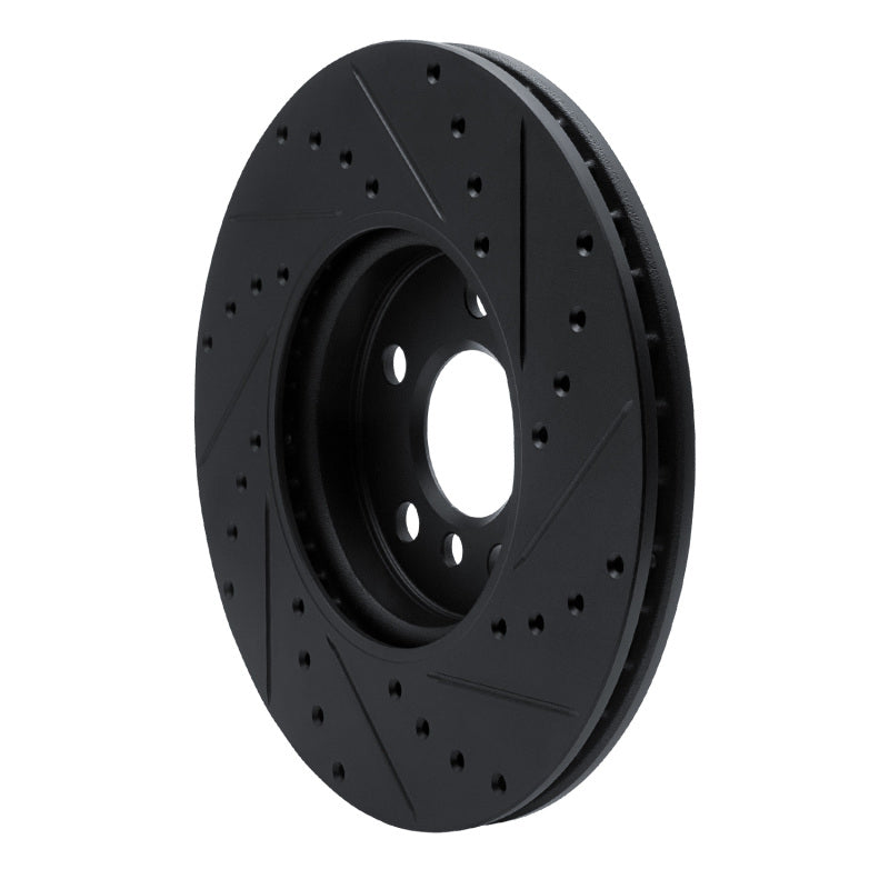 R1 Concepts R1 16-24 Mini Cooper Countryman Front Left Drilled & Slotted Black Brake Rotor
