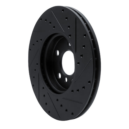 R1 Concepts R1 16-24 Mini Cooper Countryman Front Left Drilled & Slotted Black Brake Rotor
