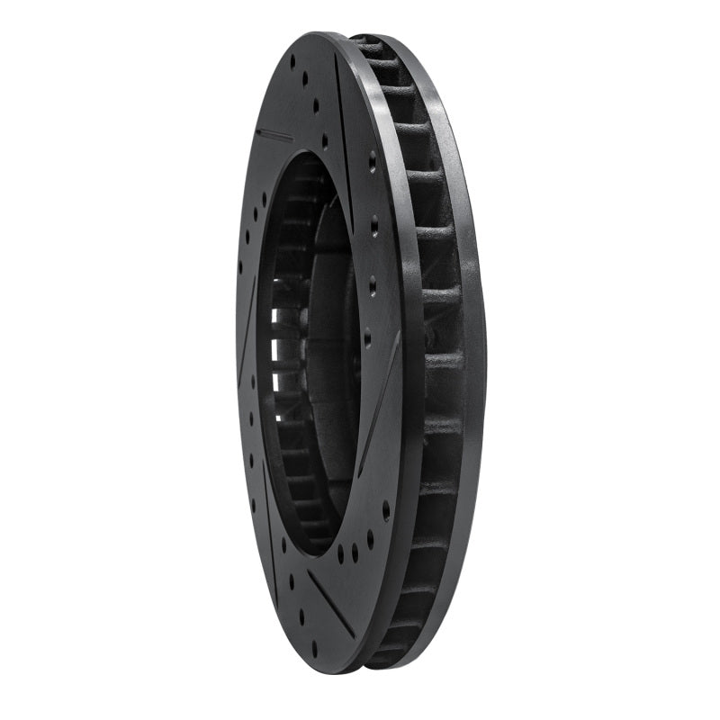 R1 Concepts R1 71-91 Chevrolet K10 Front Left Drilled & Slotted Black Brake Rotor