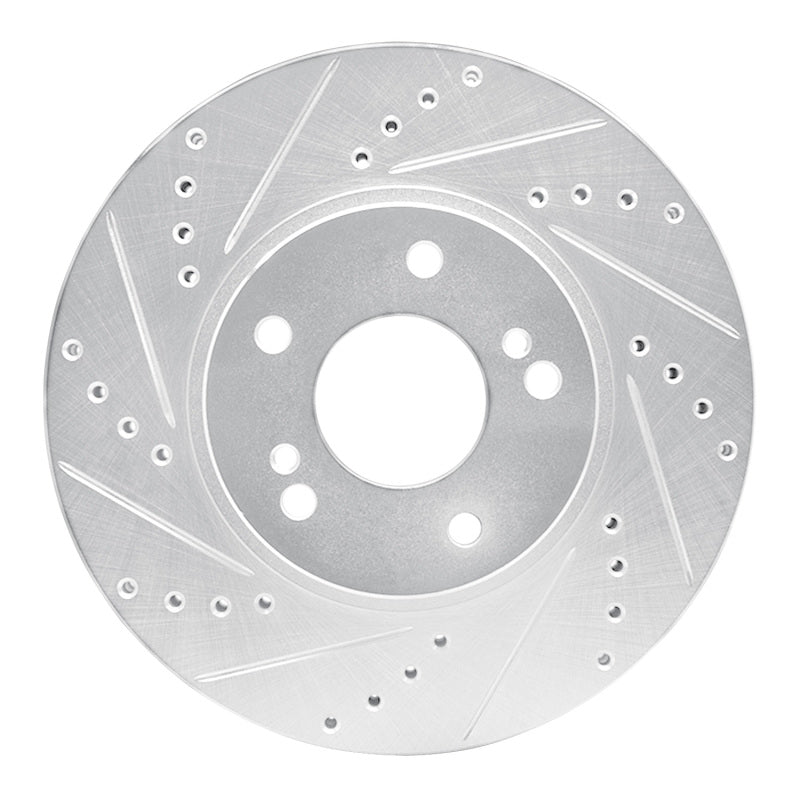 R1 Concepts R1 97-01 Infiniti Q45 Front Left Drilled & Slotted Silver Brake Rotor
