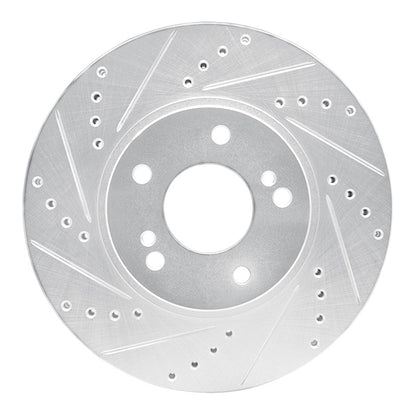 R1 Concepts R1 97-01 Infiniti Q45 Front Left Drilled & Slotted Silver Brake Rotor