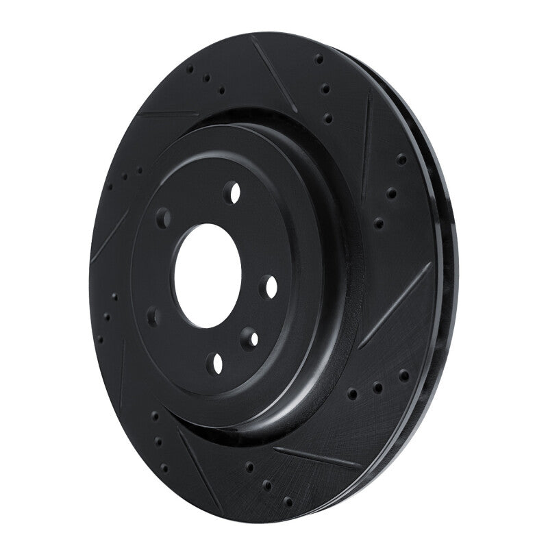 R1 Concepts R1 14-19 Chevrolet Corvette Rear Right Drilled & Slotted Black Brake Rotor