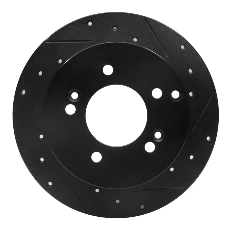 R1 Concepts R1 07-12 Kia Rondo (Canada) Rear Right Drilled & Slotted Black Brake Rotor