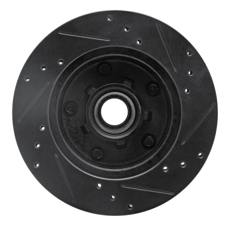 R1 Concepts R1 1982-1995 Buick Regal Front Left Drilled & Slotted Black Brake Rotor