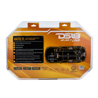 DS18 0-GA Amplifier Install Kit Advance- Yellow