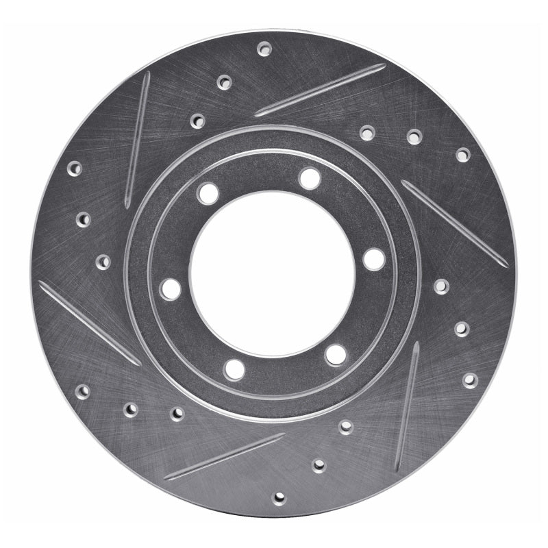 R1 Concepts R1 86-93 Mazda B2200 Front Left Drilled & Slotted Silver Brake Rotor
