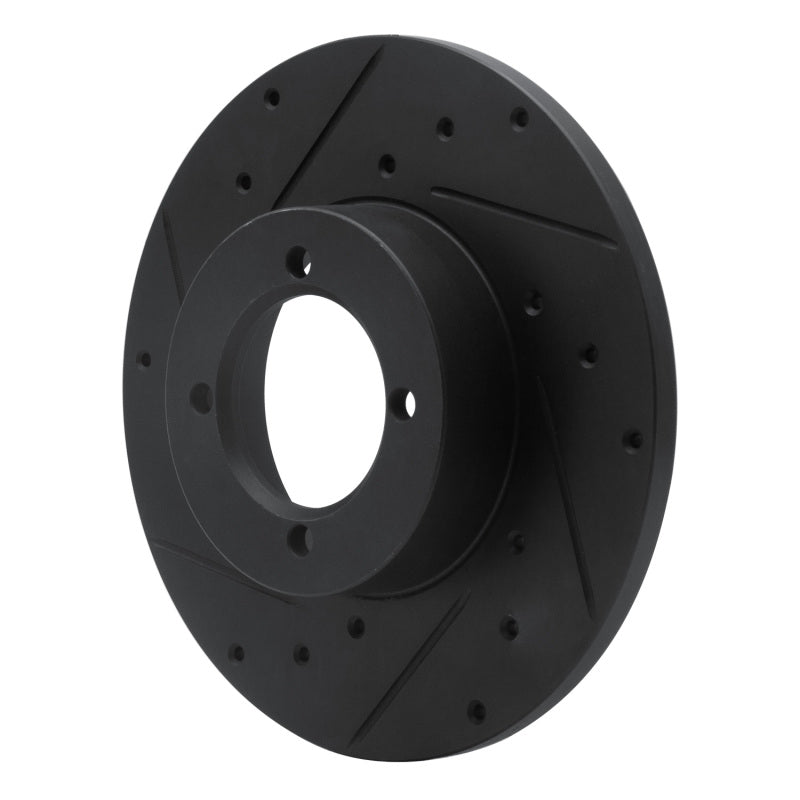 R1 Concepts R1 80-83 Nissan 200SX Front Left Drilled & Slotted Black Brake Rotor