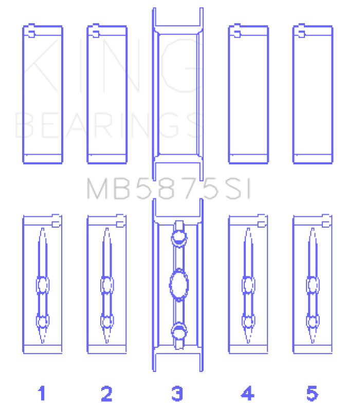 King Engine Bearings GM Vortex / Gen III LS-Series Crankshaft Main Bearing Set