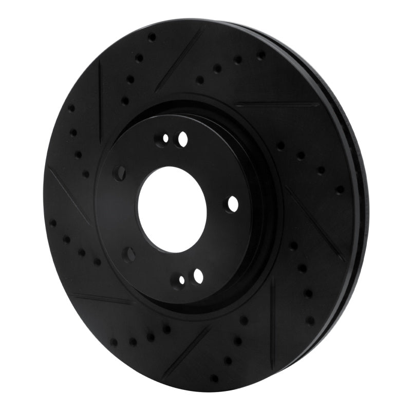 R1 Concepts R1 04-11 Hyundai Azera Front Left Drilled & Slotted Black Brake Rotor
